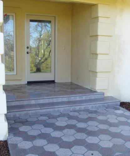 Entry pavers on meshbacking