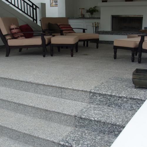 Flamed Granite treads and risers and pavers