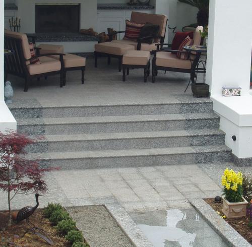 Stair Treads flamed Granite